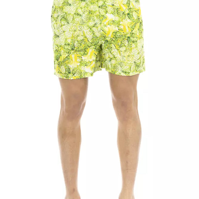 Just Cavalli Green Polyester Men Swim Short