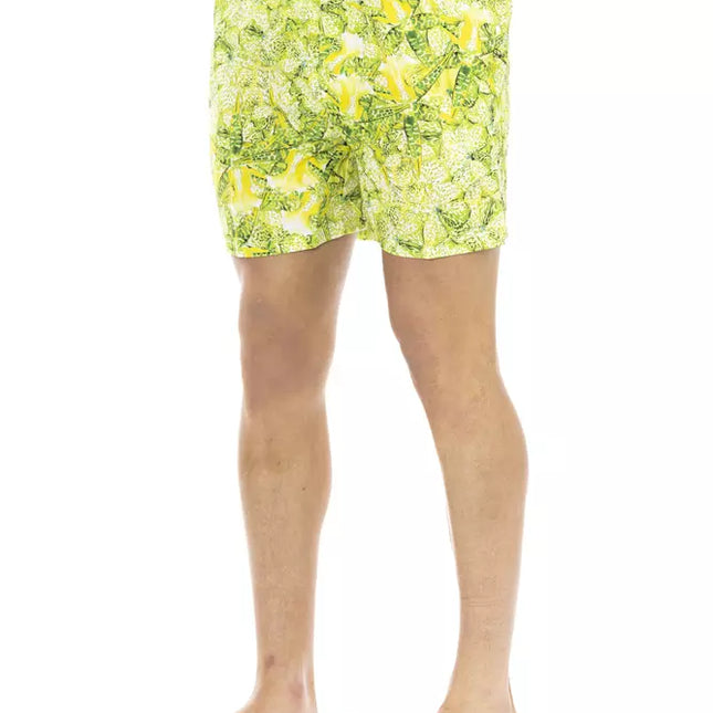 Just Cavalli Green Polyester Men Swim Short