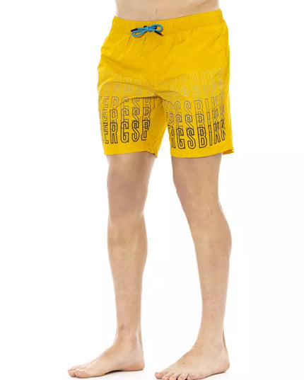 Bikkembergs Yellow Polyester Men Swim Short