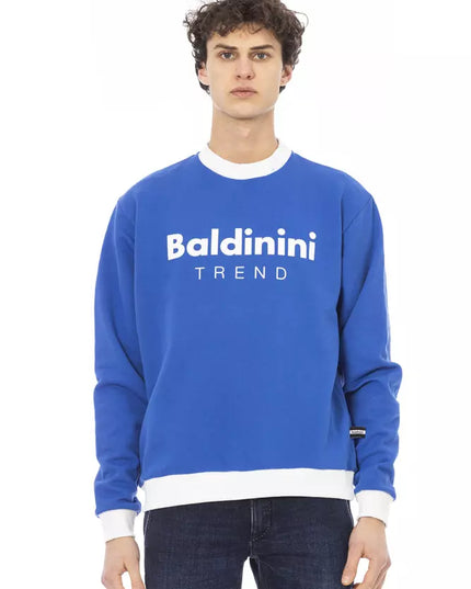 Baldinini Trend Blue Cotton Men Sweater