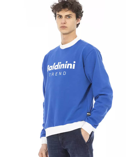 Baldinini Trend Blue Cotton Men Sweater