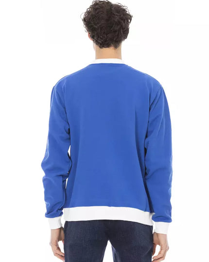 Baldinini Trend Blue Cotton Men Sweater