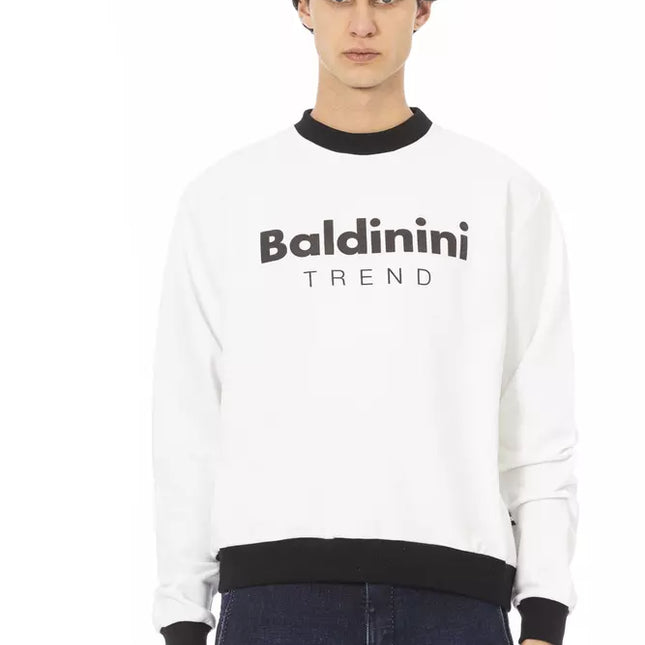 Baldinini Trend White Cotton Men's Hoodie