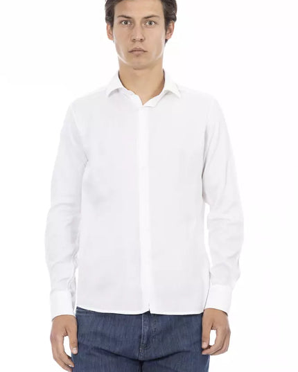 Baldinini Trend White Cotton Men Shirt