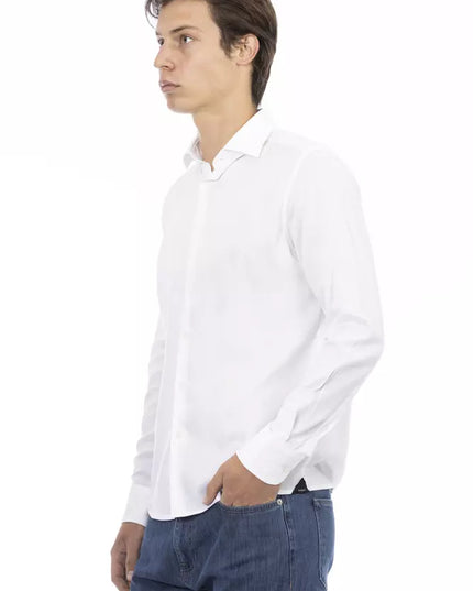 Baldinini Trend White Cotton Men Shirt