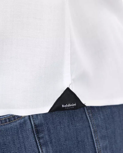 Baldinini Trend White Cotton Men Shirt