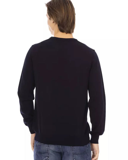 Baldinini Trend Blue Fabric Men Sweater