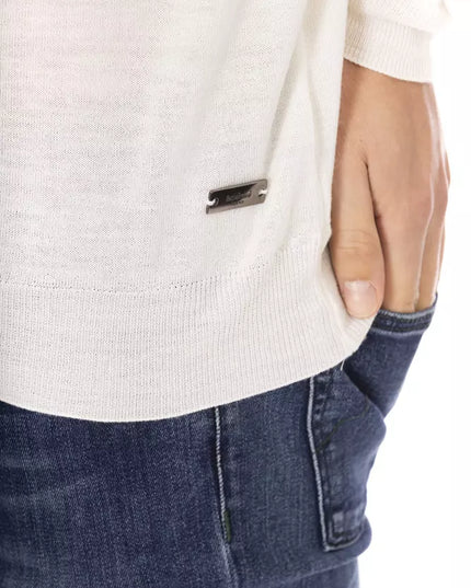 Baldinini Trend White Fabric Men Sweater