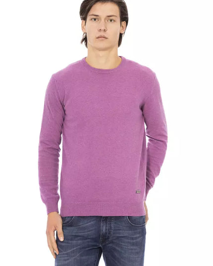 Baldinini Trend Purple Wool Men Sweater