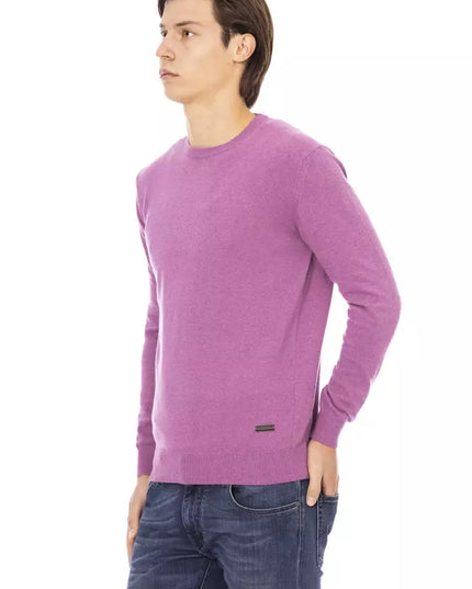 Baldinini Trend Purple Wool Men Sweater