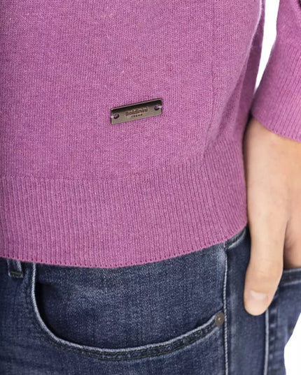 Baldinini Trend Purple Wool Men Sweater