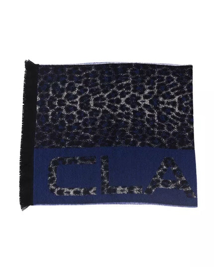 Cavalli Class Blue Wool Men Scarf