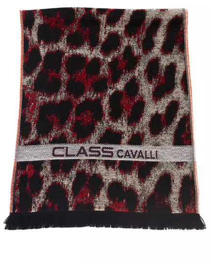 Cavalli Class Burgundy Wool Men Scarf