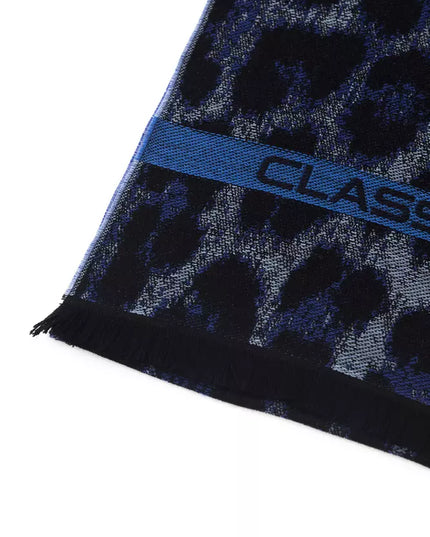 Cavalli Class Blue Wool Men Scarf