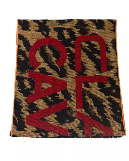 Cavalli Class Brown Wool Men Scarf