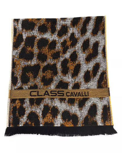Cavalli Class Brown Wool Men Scarf