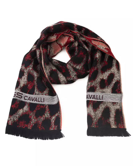 Cavalli Class Burgundy Wool Men Scarf