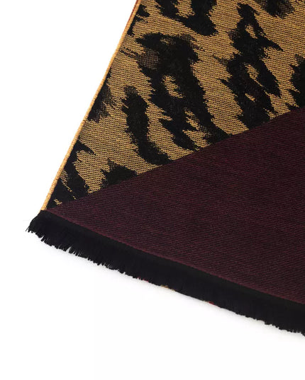 Cavalli Class Brown Wool Men Scarf