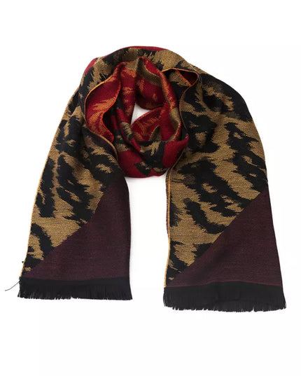 Cavalli Class Brown Wool Men Scarf