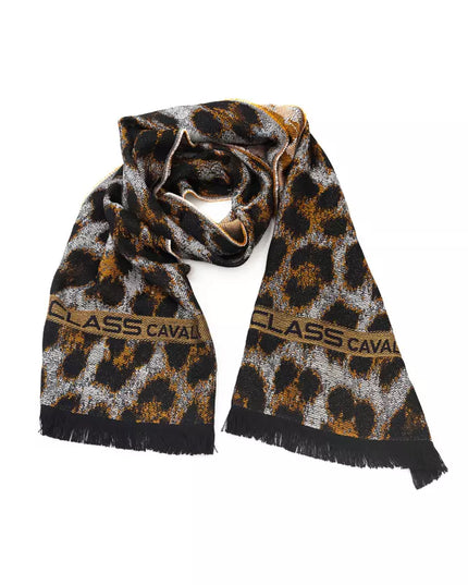 Cavalli Class Brown Wool Men Scarf