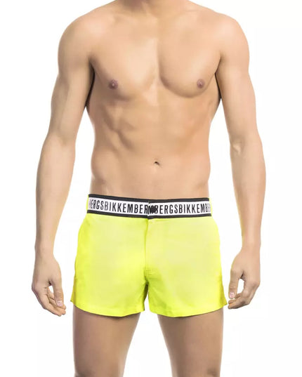 Bikkembergs Yellow Polyamide Men Swim Short