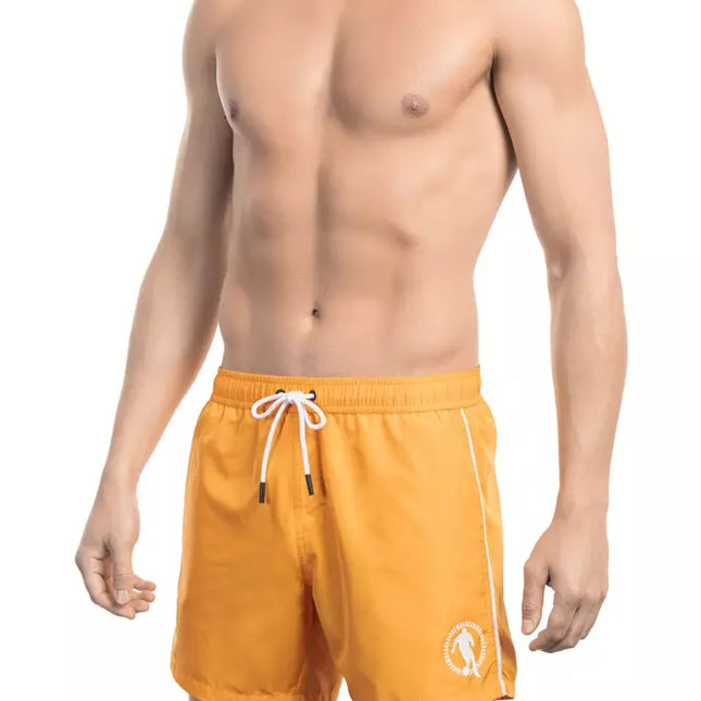 Bikkembergs Orange Polyester Men Swim Short