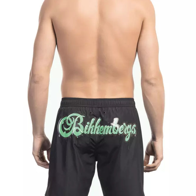 Bikkembergs Black Polyester Men Swim Short