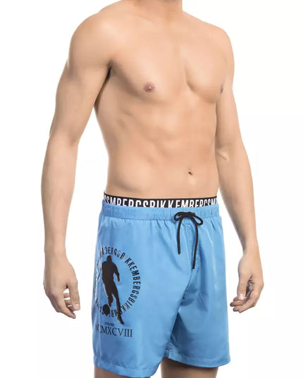 Bikkembergs Light Blue Polyester Men's Swim Short