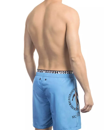 Bikkembergs Light Blue Polyester Men's Swim Short