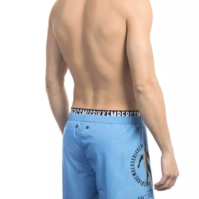 Bikkembergs Light Blue Polyester Men's Swim Short