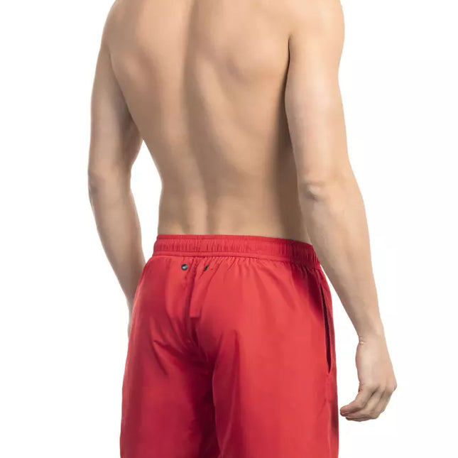 Bikkembergs Red Polyester Men Swim Short