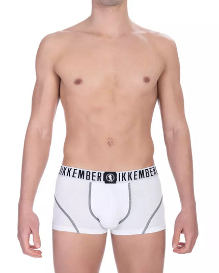 Bikkembergs White Cotton Men's Trunk Pack