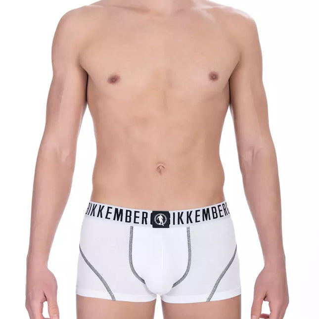 Bikkembergs White Cotton Men's Trunk Pack