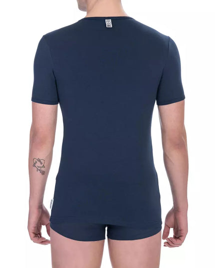 Bikkembergs Blue Cotton Men T-Shirt