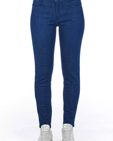 Frankie Morello Blue Cotton Women Skinny Jean