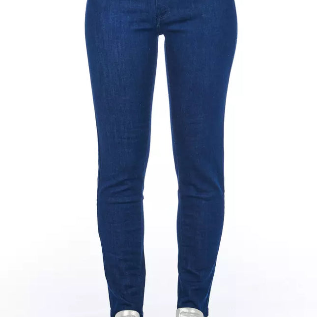 Frankie Morello Blue Cotton Women Skinny Jean