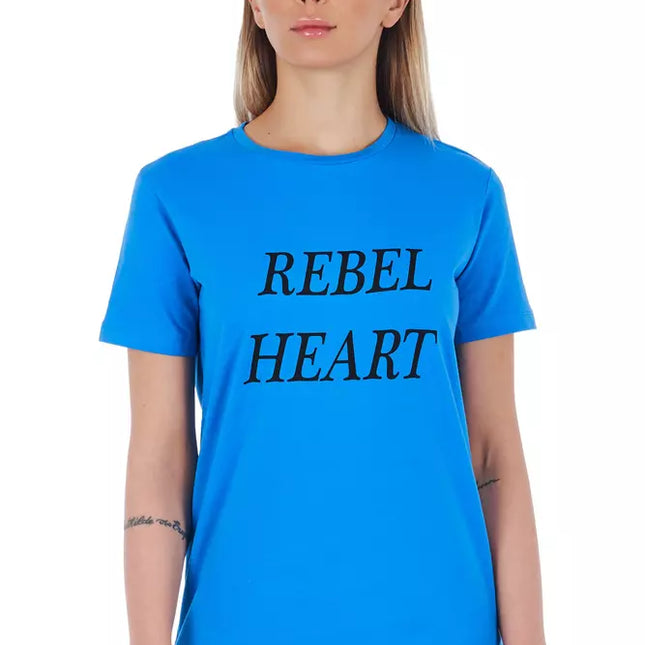 Frankie Morello Light Blue Cotton Women Top