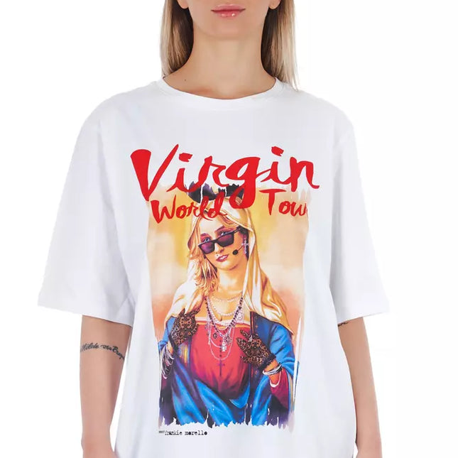 Frankie Morello White Cotton Women T-Shirt