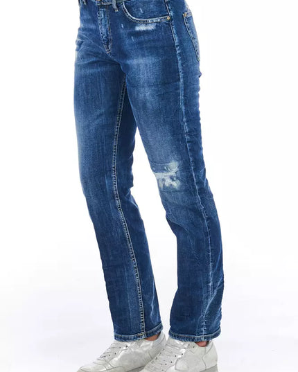 Frankie Morello Blue Cotton Women Jeans
