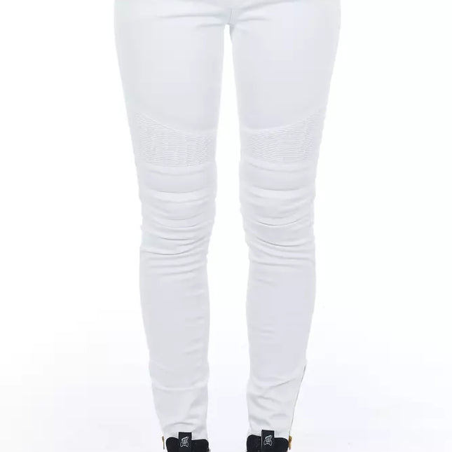 Frankie Morello White Cotton Women Jeans