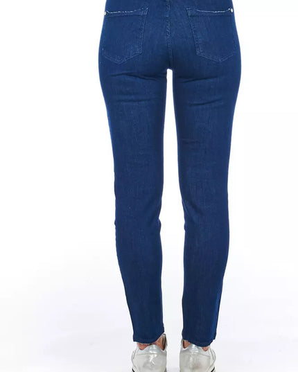Frankie Morello Blue Cotton Women Skinny Jean