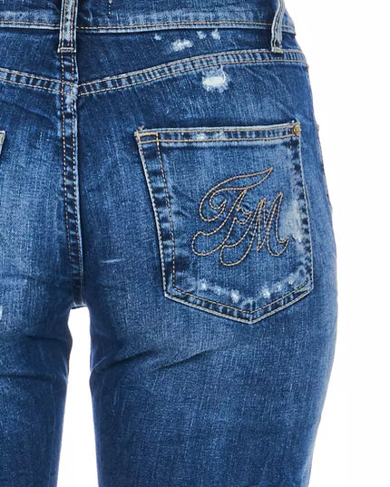 Frankie Morello Blue Cotton Women Jeans