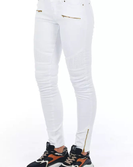 Frankie Morello White Cotton Pant