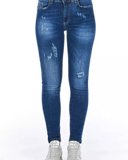 Frankie Morello Blue Other Fibres Women Jeans