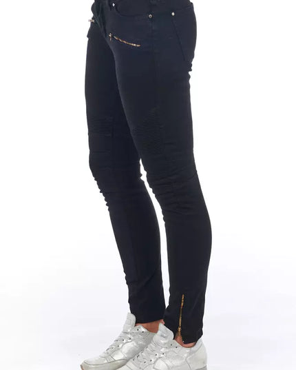 Frankie Morello Black Cotton Women Jeans