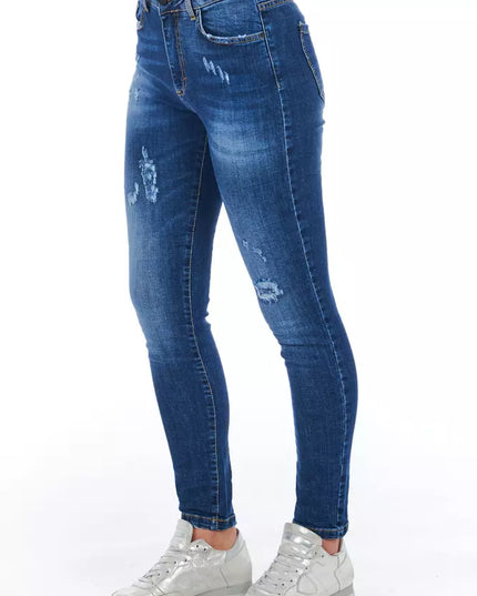Frankie Morello Blue Other Fibres Women Jeans