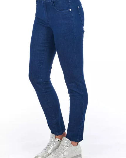 Frankie Morello Blue Cotton Women Skinny Jean