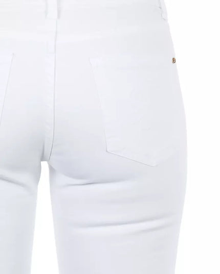 Frankie Morello White Cotton Pant