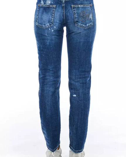 Frankie Morello Blue Cotton Women Jeans