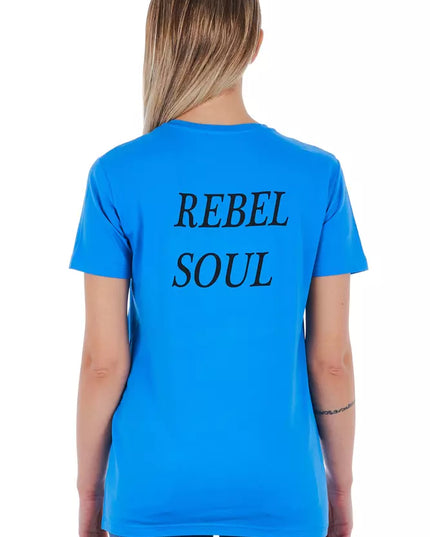 Frankie Morello Light Blue Cotton Women Top